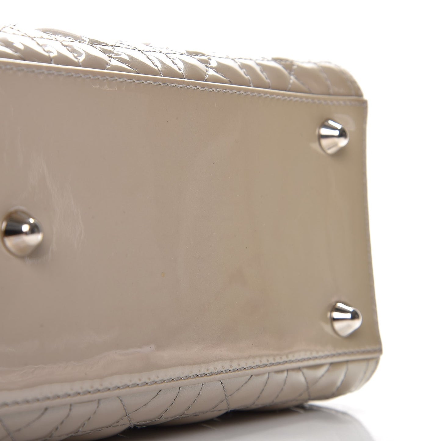 Patent Cannage Large Lady Dior Grey