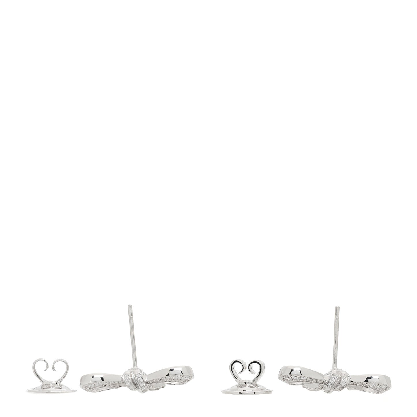 18K White Gold Diamond Tilda's Bow Mini Stud Earrings