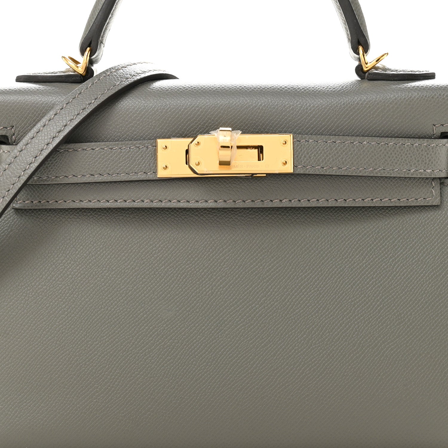 HERMES グレー ハンドバッグ Hermes Madame Calfskin Mini Kelly Sellier 20 Gris Pantin 1801129