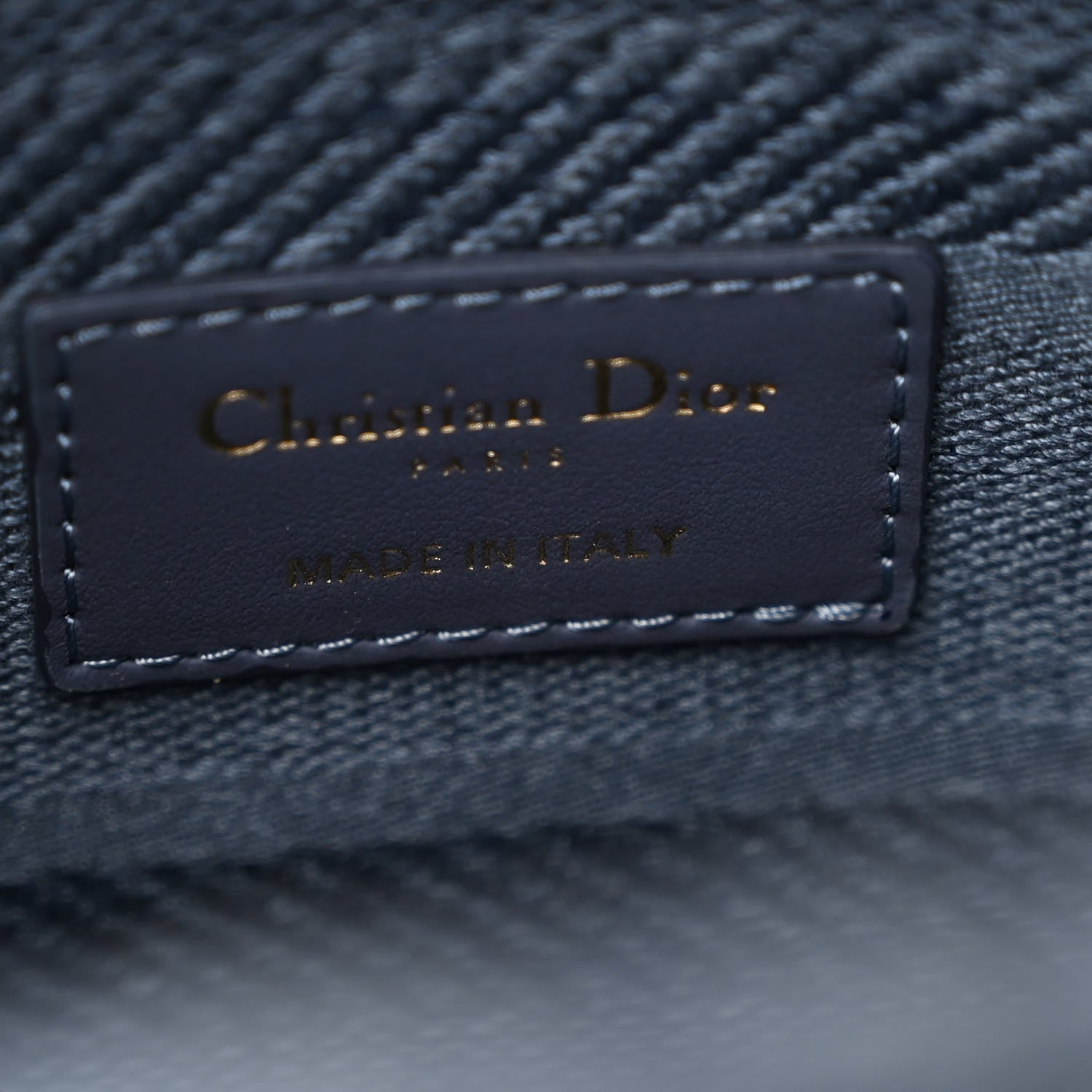 Christian Dior Canvas Embroidered Cannage Medium Lady D-Lite Denim Blue 6 of 14