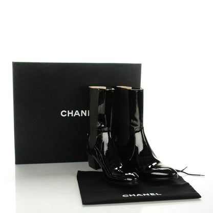 Chanel Patent Calfskin Heeled Boots 41.5 Black 8 of 8