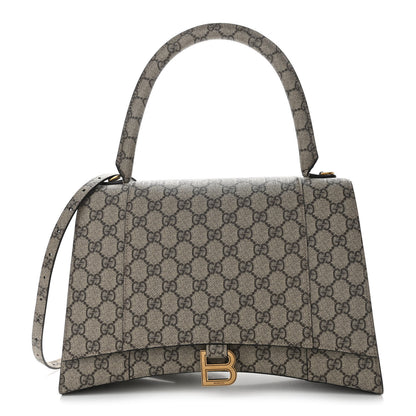 Balenciaga X GUCCI GG Supreme Monogram Medium Hourglass Top Handle Bag Beige Ebony 1 of 10
