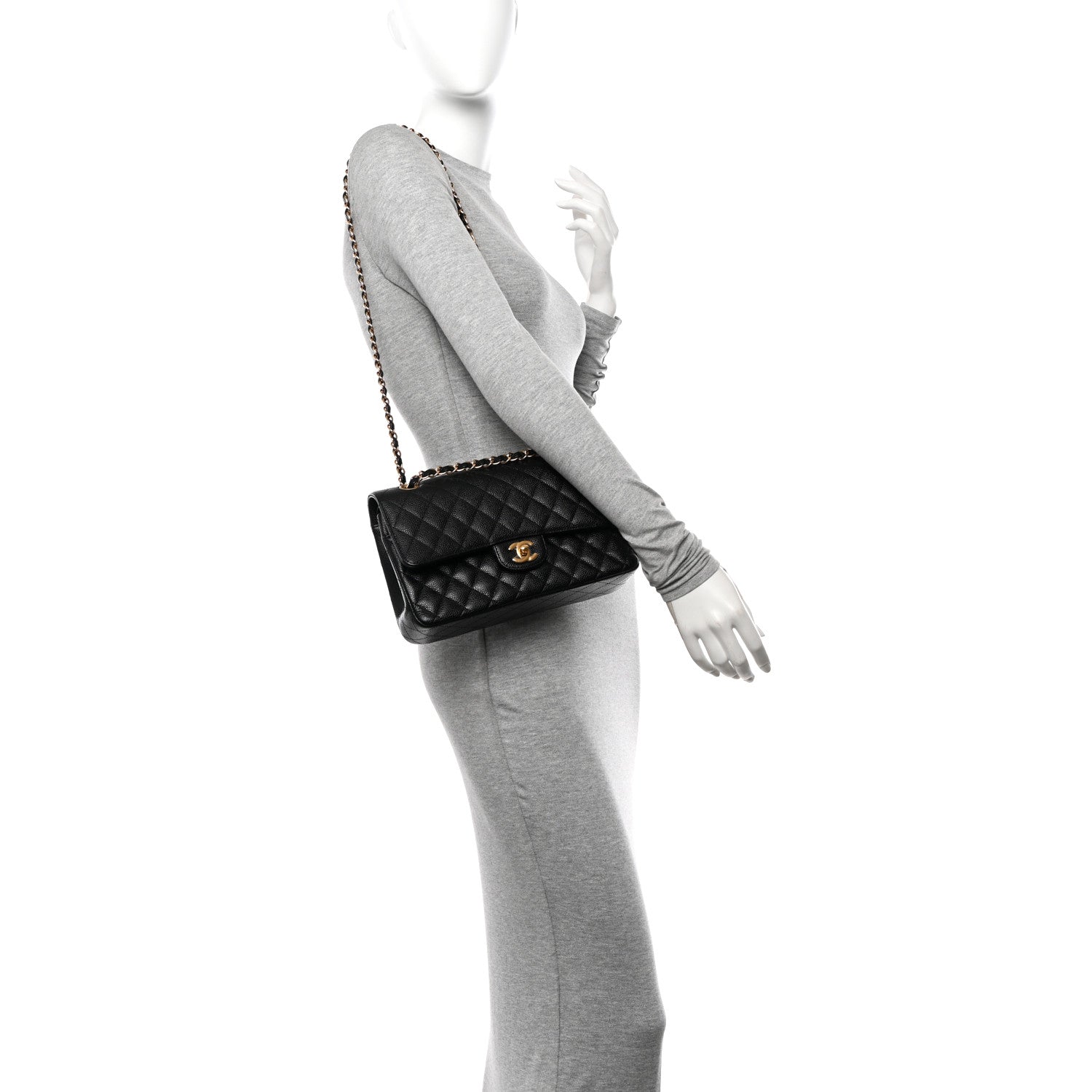 Chanel Caviar Quilted Medium Double Flap Black 2 of 12