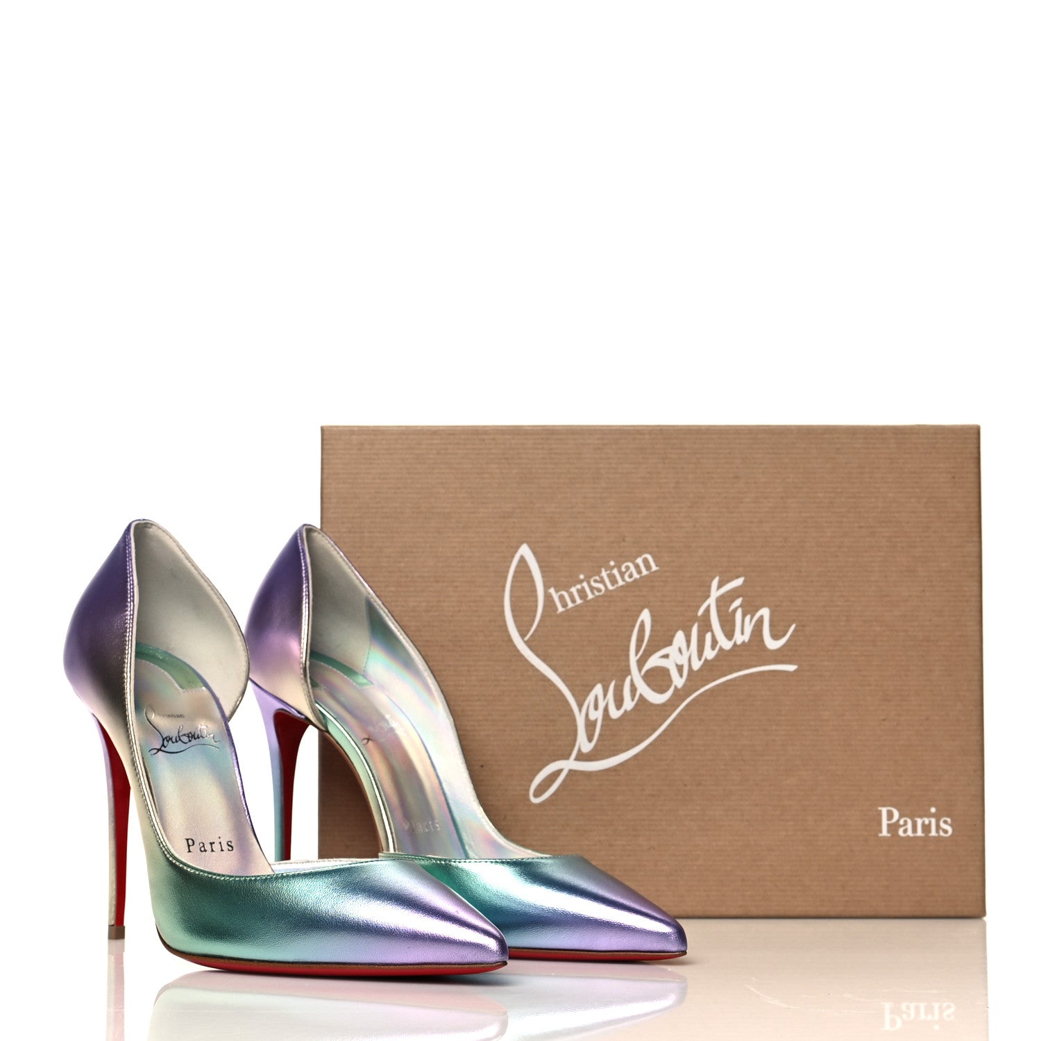 Christian Louboutin Iridescent Nappa Lam Licorne Iriza 100 Pumps 38 Multicolor 8 of 8