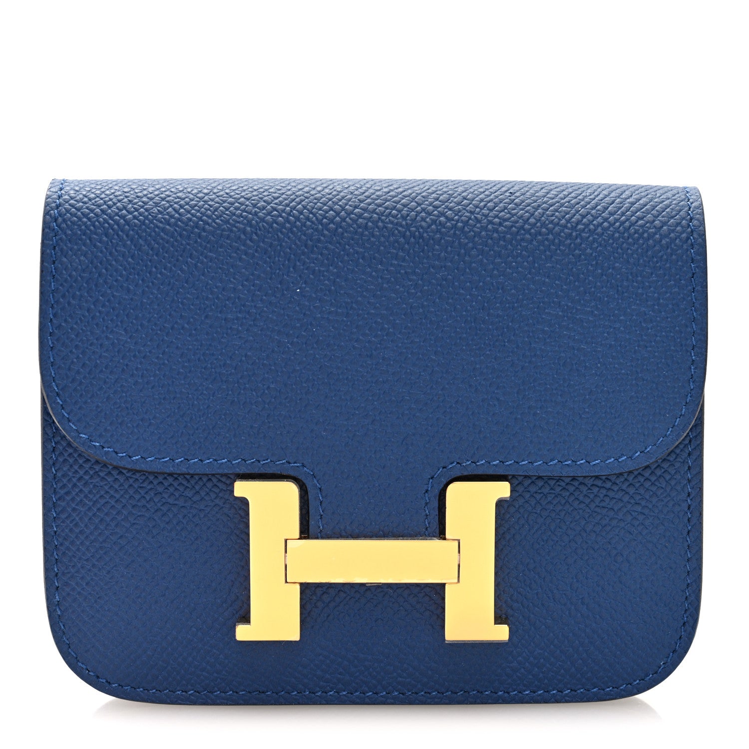 Hermes Epsom Constance Slim Wallet Bleu Tie 1 of 9