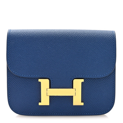 Hermes Epsom Constance Slim Wallet Bleu Tie 1 of 9