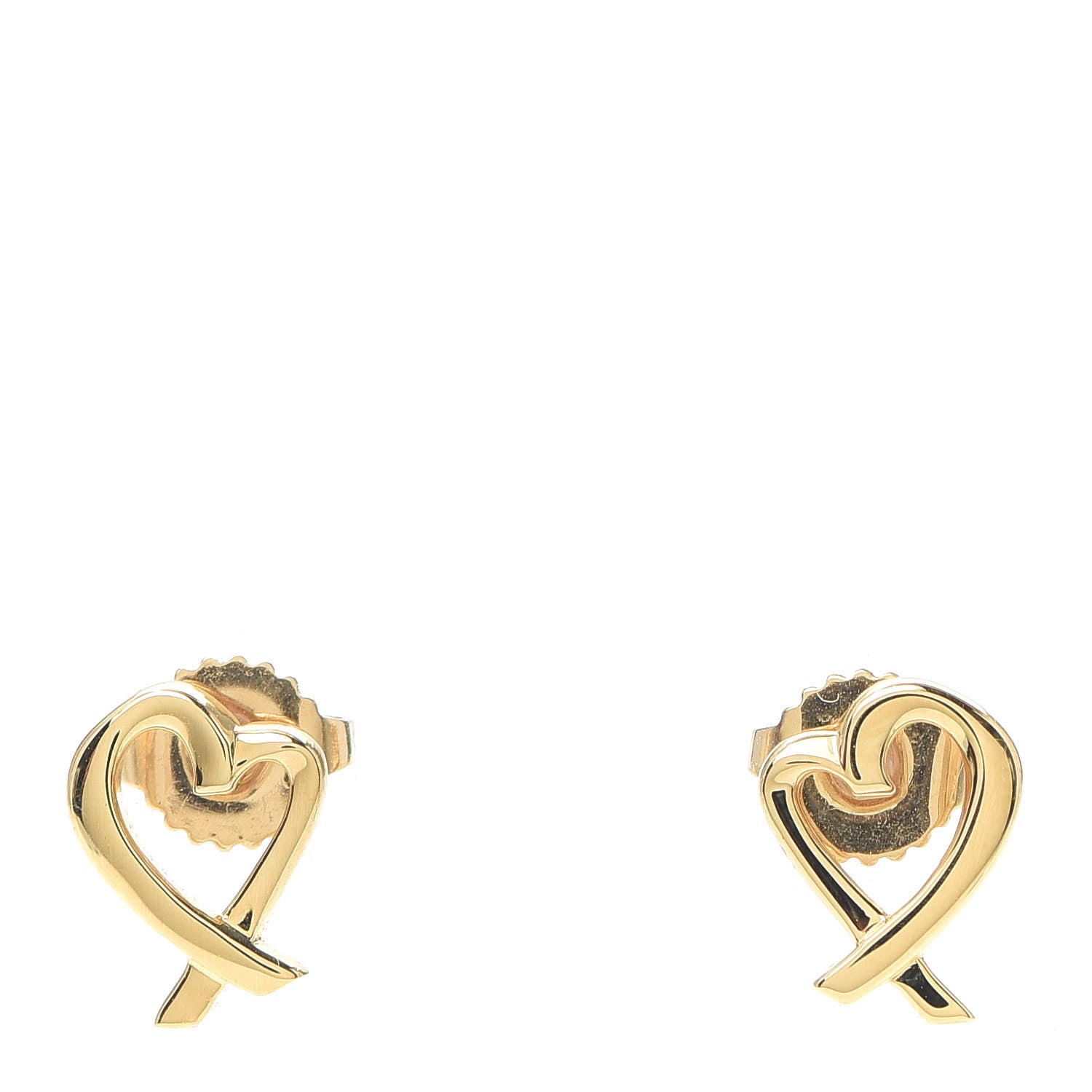 Tiffany 18K Yellow Gold Mini Paloma Picasso Loving Heart Earrings 1 of 4