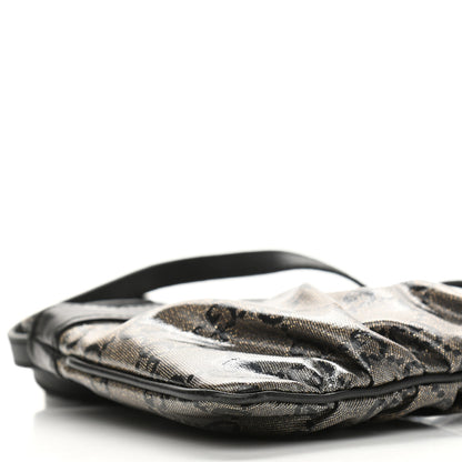 Gucci Crystal Monogram Small Flat Messenger Crossbody Black 5 of 11