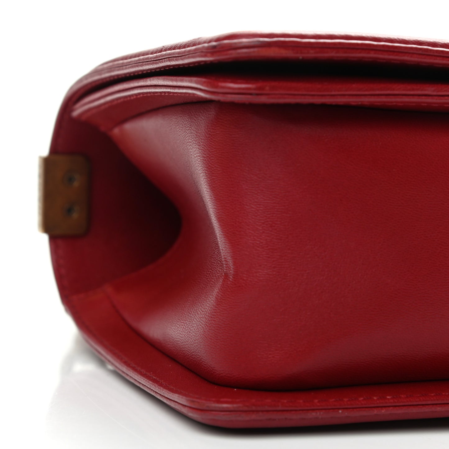 Lambskin Quilted Medium Boy Flap Dark Red