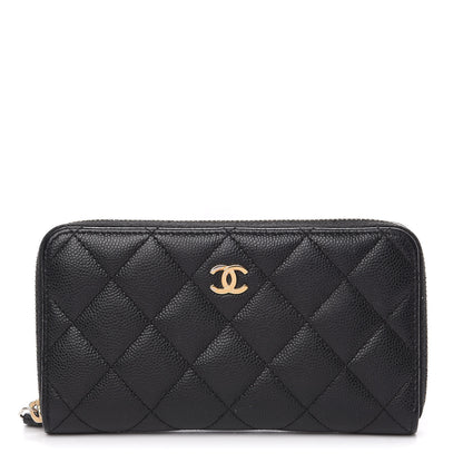 Chanel Caviar Quilted Medium Zip Around Wallet Black 1 of 10