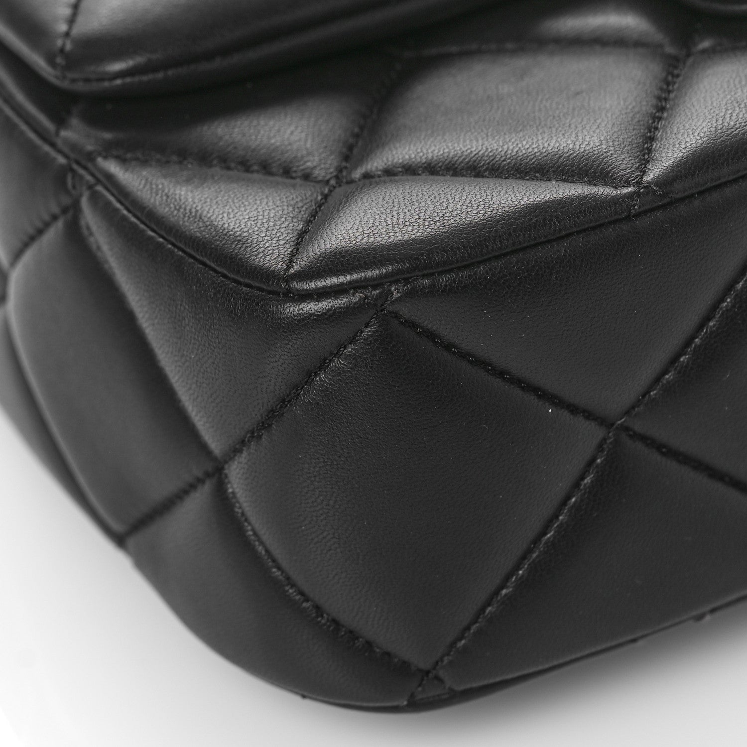 Chanel Lambskin Enamel Pearl Quilted Mini Charm Me Square Flap Black 9 of 11
