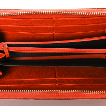 Gucci Pebbled Calfskin Bamboo Tassel Zip Around Wallet Orange 5 of 11