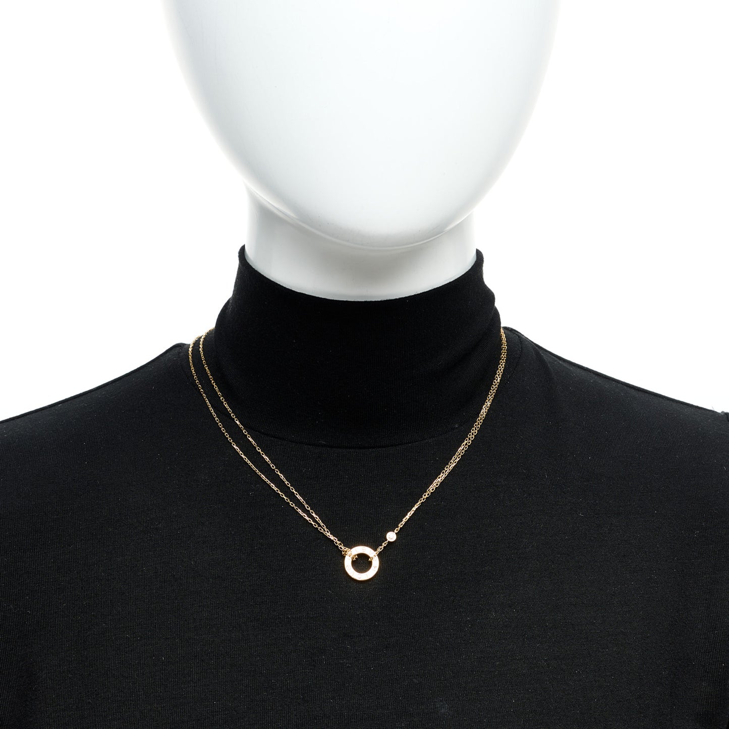 18K Yellow Gold 2 Diamond LOVE Necklace