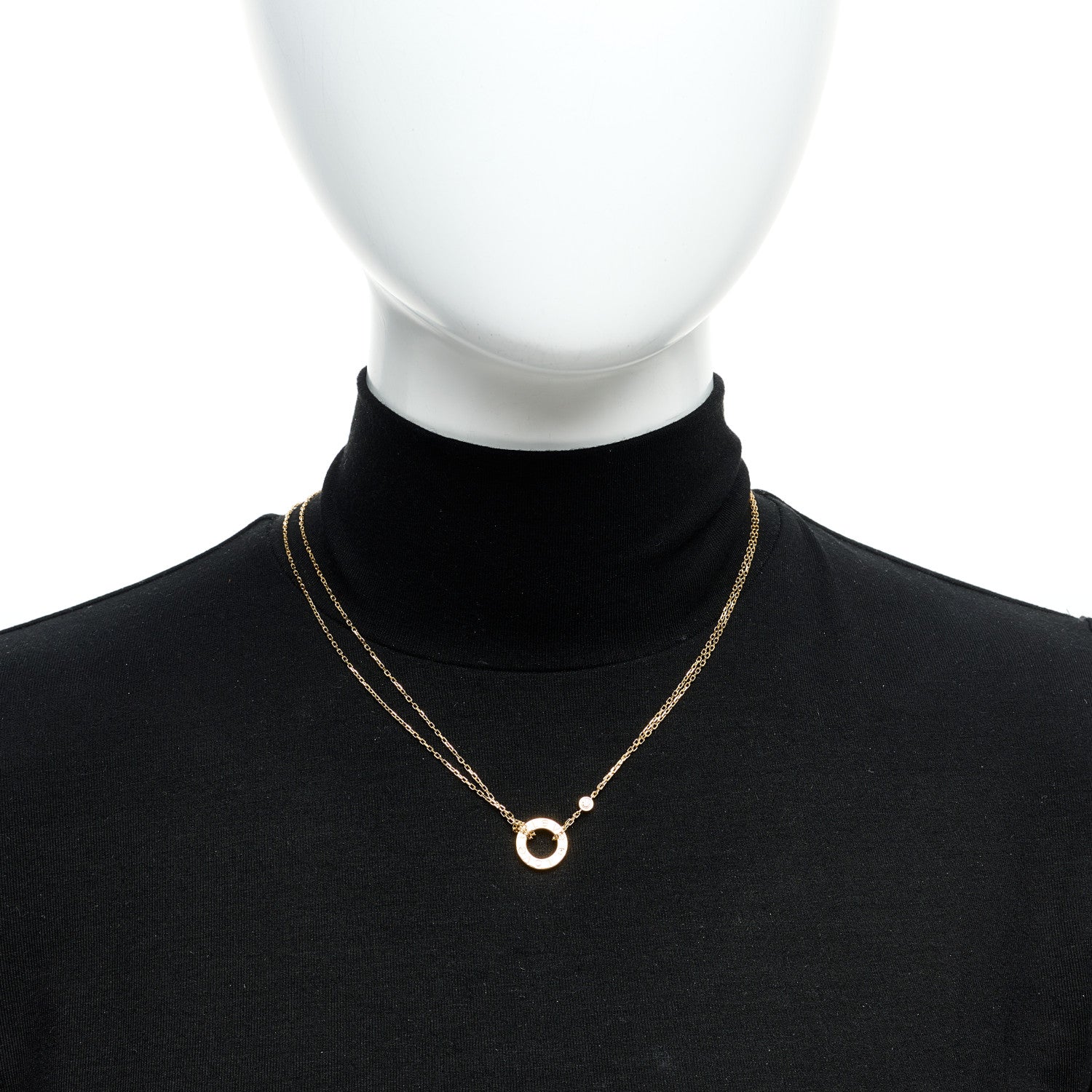 Cartier 18K Yellow Gold 2 Diamond LOVE Necklace 2 of 9