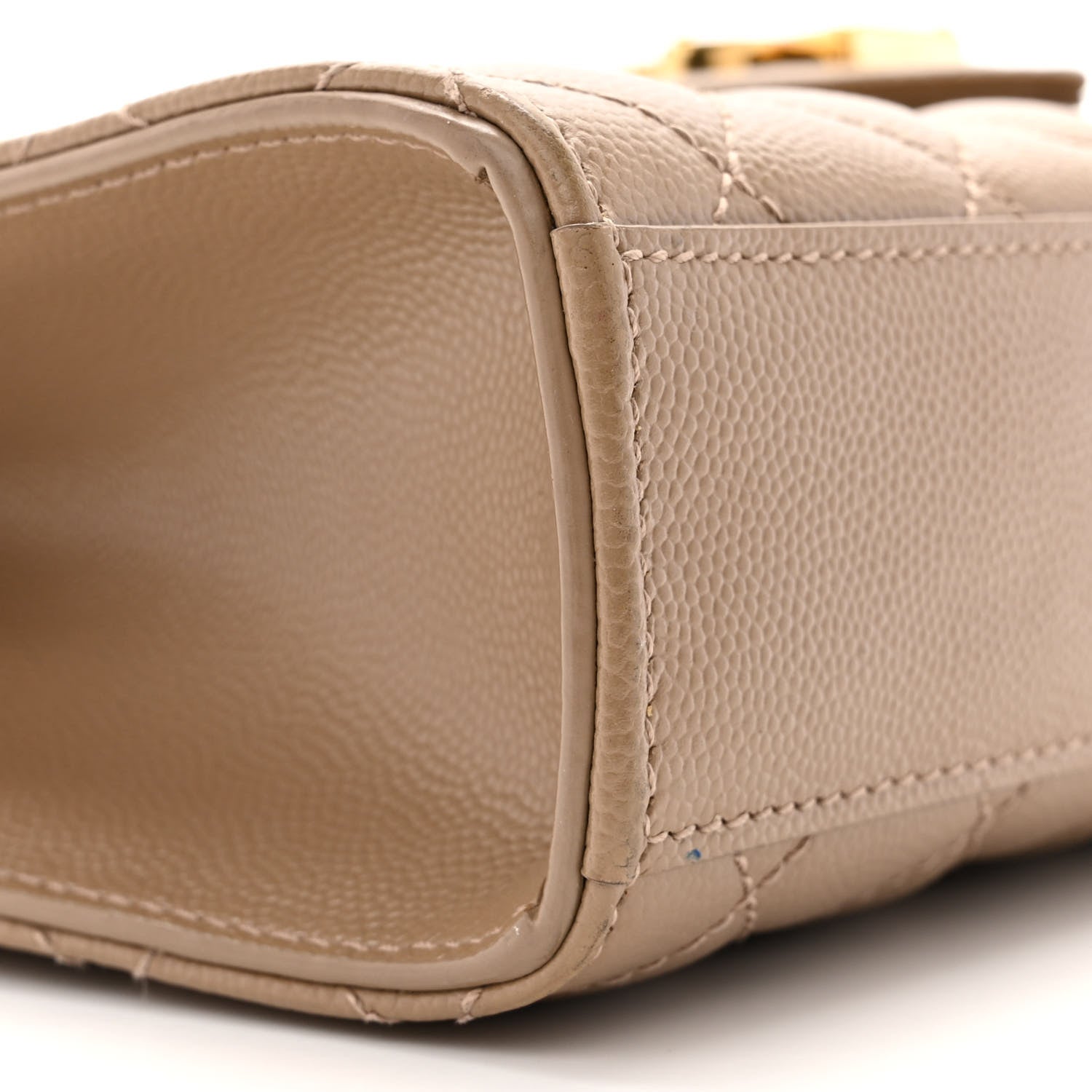 Saint Laurent Grain De Poudre Textured Mixed Matelasse Medium Triquilt Monogram Satchel Dark Latte 9 of 13