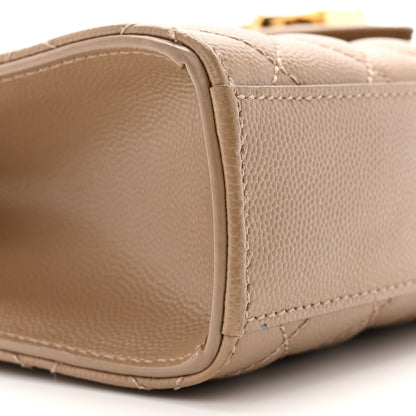 Saint Laurent Grain De Poudre Textured Mixed Matelasse Medium Triquilt Monogram Satchel Dark Latte 9 of 13