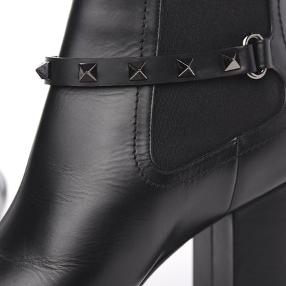 Valentino Garavani Calfskin Rockstud Chelsea 85mm Ankle Boots 39 Black 7 of 9