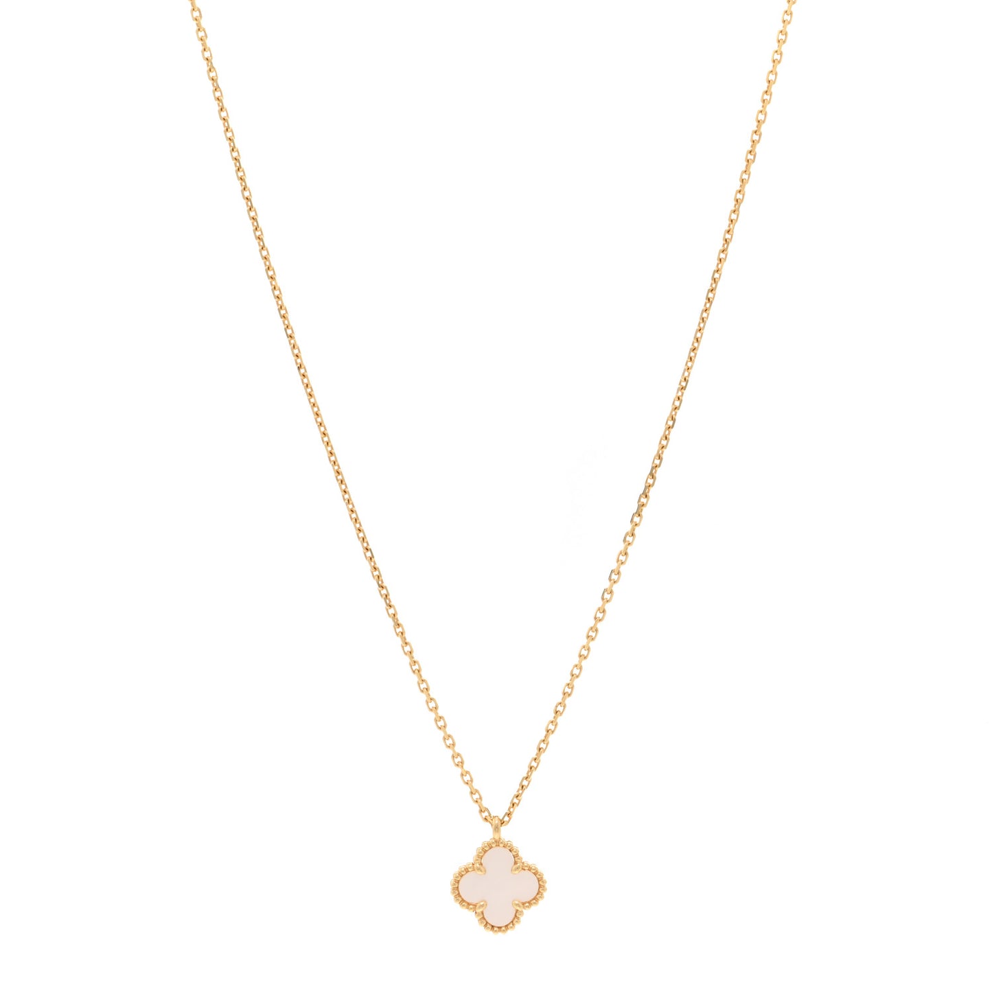 18K Yellow Gold Mother of Pearl Sweet Alhambra Pendant Necklace