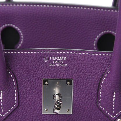 Hermes Togo Horseshoe Birkin 30 Anemone Charcoal 6 of 11