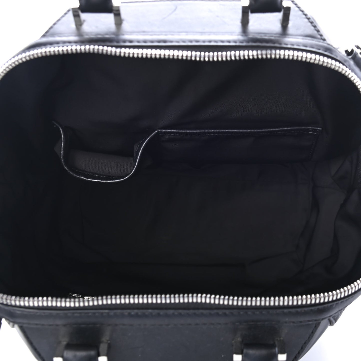 Pebbled Calfskin Small Emile Black Silver Hardware