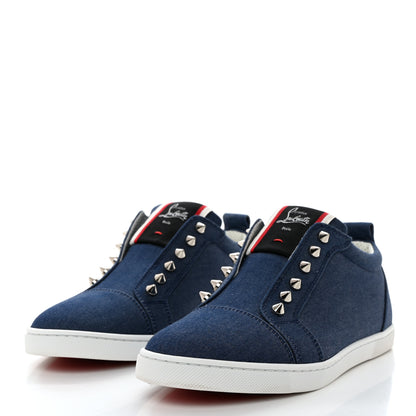 Christian Louboutin Denim Mens Fique A Vontade Sneakers 38.5 Blue 3 of 8