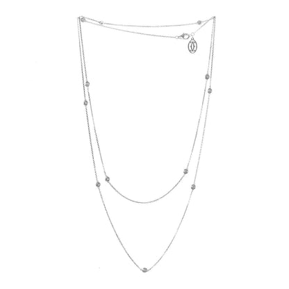 Cartier 18K White Gold 12 Diamond D'Amour Station Necklace 3 of 6