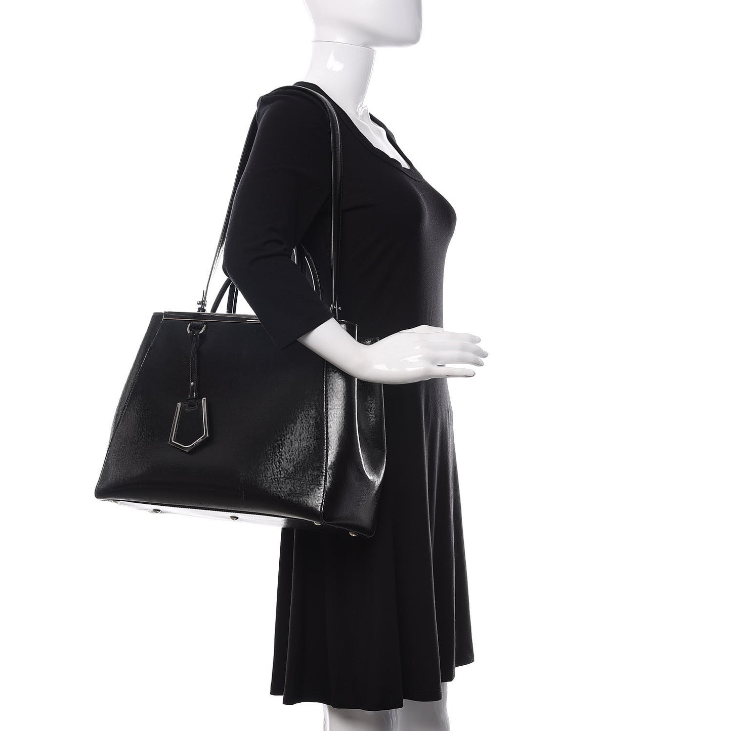 Patent Vitello Elite Regular 2Jours Tote Black