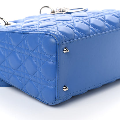 Christian Dior Lambskin Cannage Medium Lady Dior Blue Persan 7 of 8