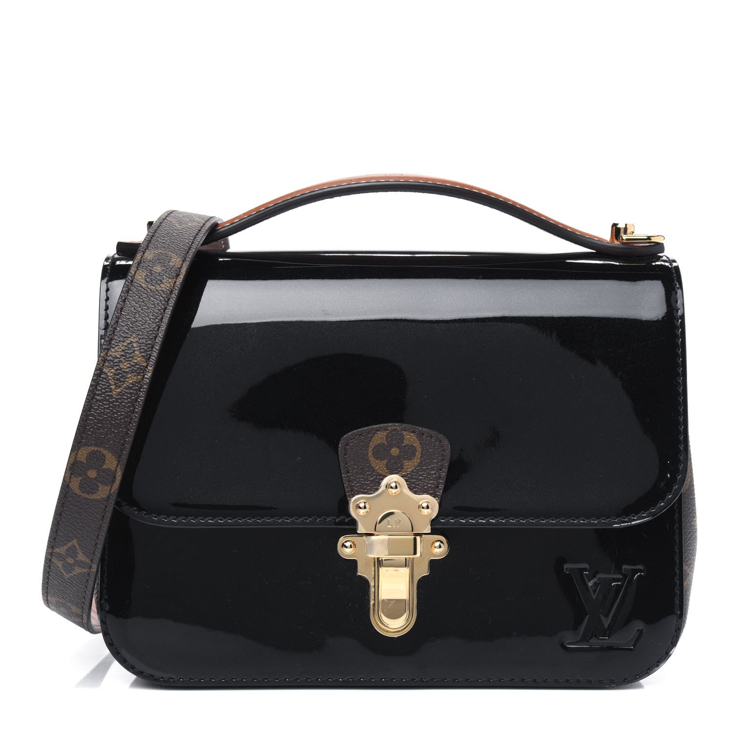 Louis Vuitton Patent Calfskin Monogram Cherrywood BB Black 1 of 4