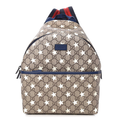 Gucci GG Supreme Monogram Stars Childrens Backpack Beige Ebony Yellow Royal 1 of 12
