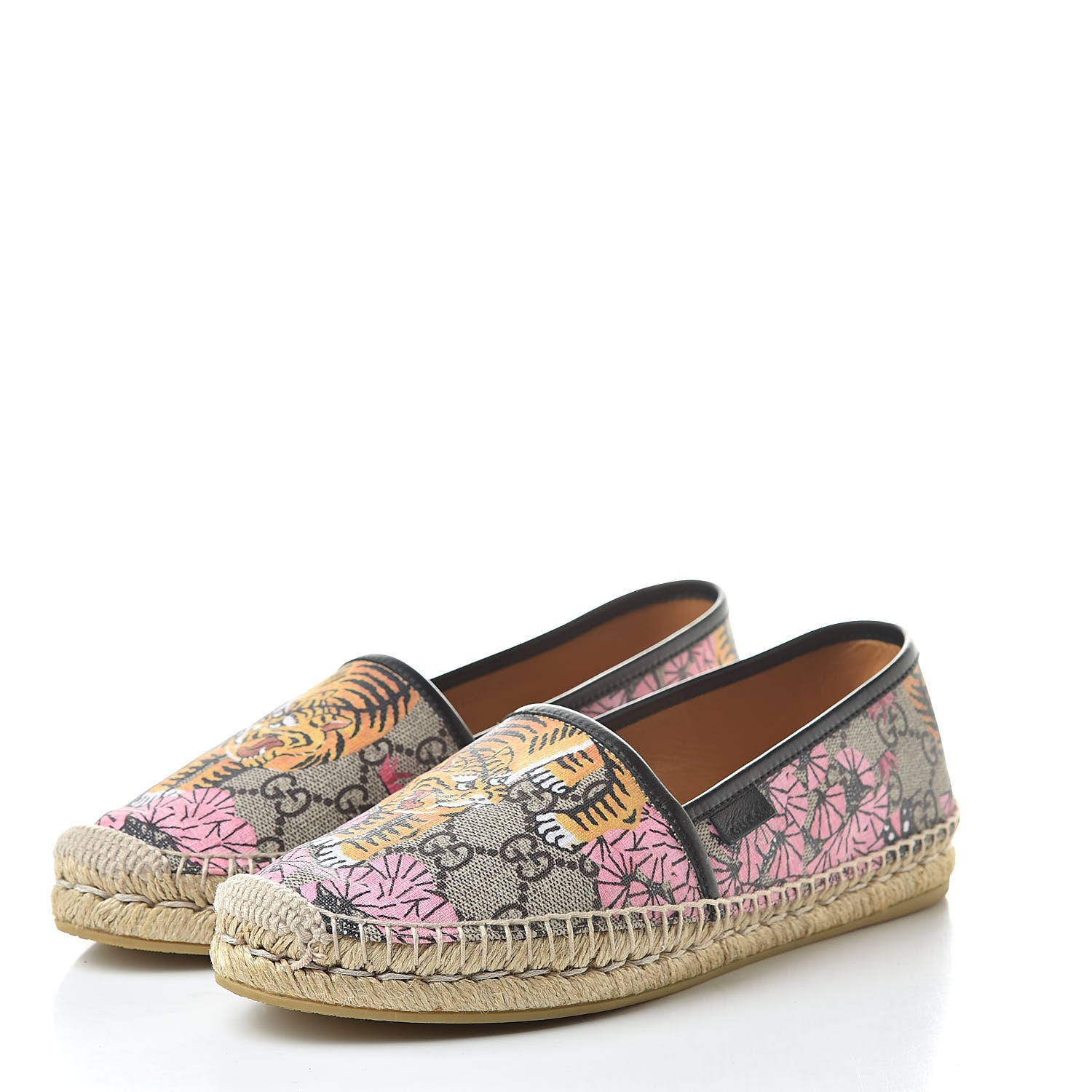 Gucci GG Supreme Monogram Bengal Espadrilles 38 Beige Pink 3 of 8