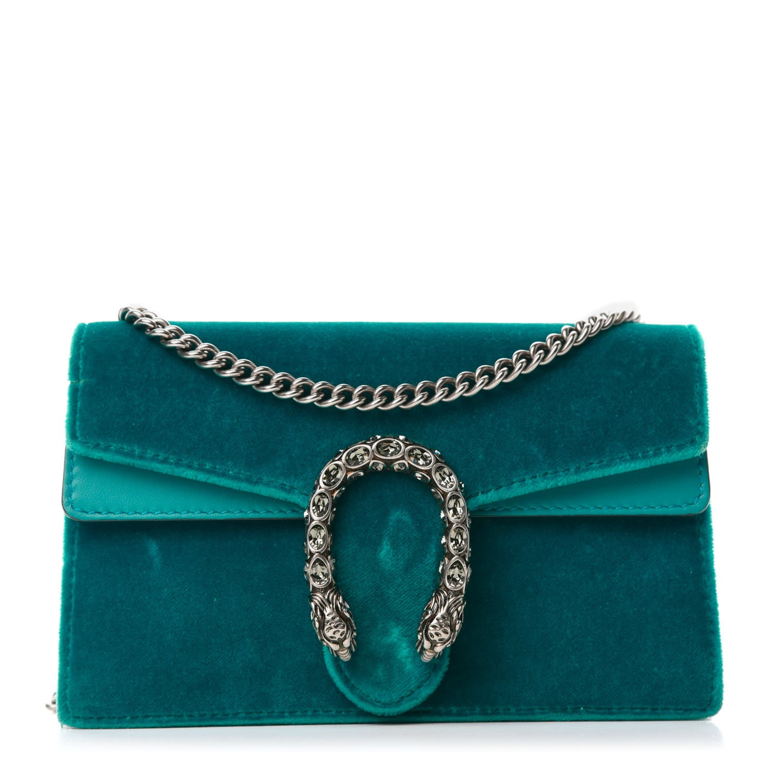 Gucci Velvet Super Mini Dionysus Shoulder Bag Pavone Cyan 1 of 9