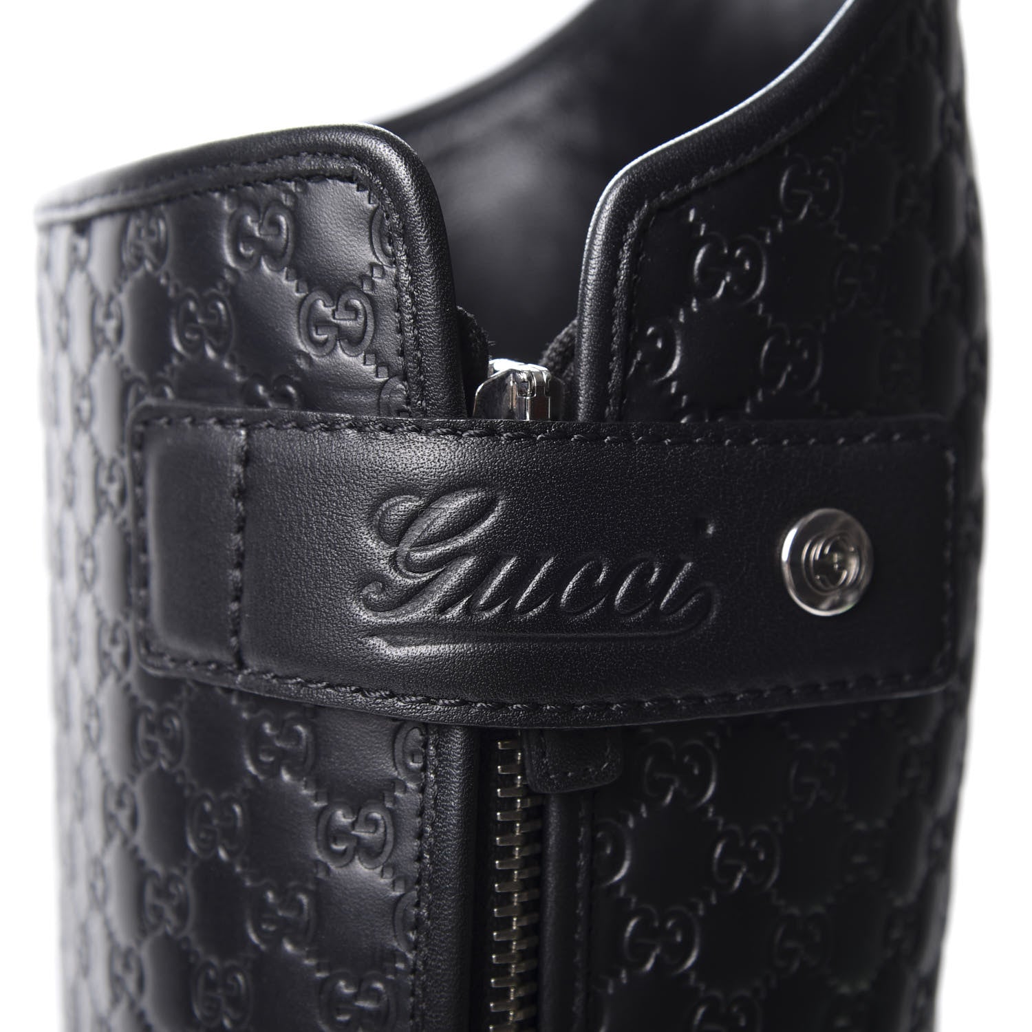 Gucci Microguccissima Knee High Riding Boots 38 Black 6 of 11
