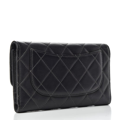 Chanel Lambskin Quilted Large Flap Wallet Black 3 of 7