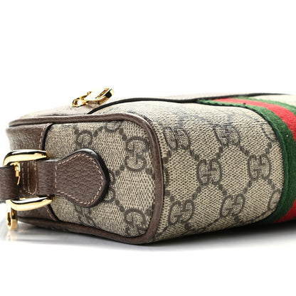 Gucci GG Supreme Monogram Web Mini Ophidia Shoulder Bag Brown 7 of 9