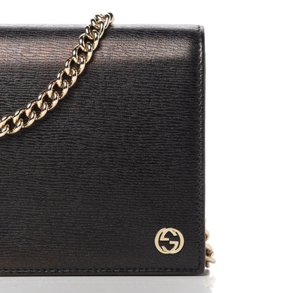 Gucci Textured Calfskin Medium Betty Chain Wallet Black 10 of 10