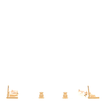 Fendi Metal Signature Earrings Gold 3 of 4