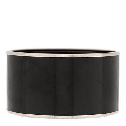 Hermes Enamel Printed Extra Wide Caleche Bracelet 70 Black 3 of 5