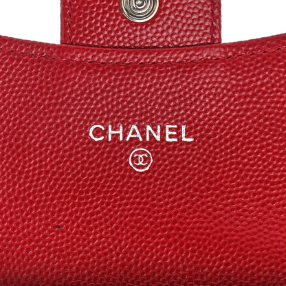 Chanel Caviar Quilted Flap Card Holder Wallet Dark Red 6 of 9
