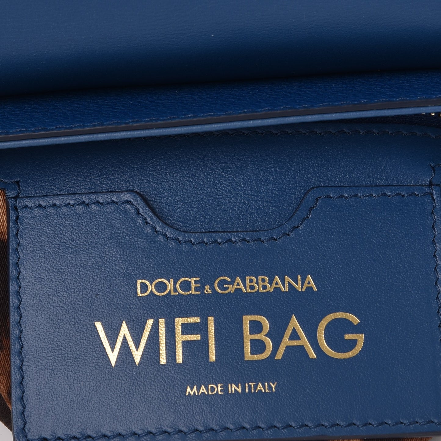 Calfskin Media Wifi Shoulder Bag Blue