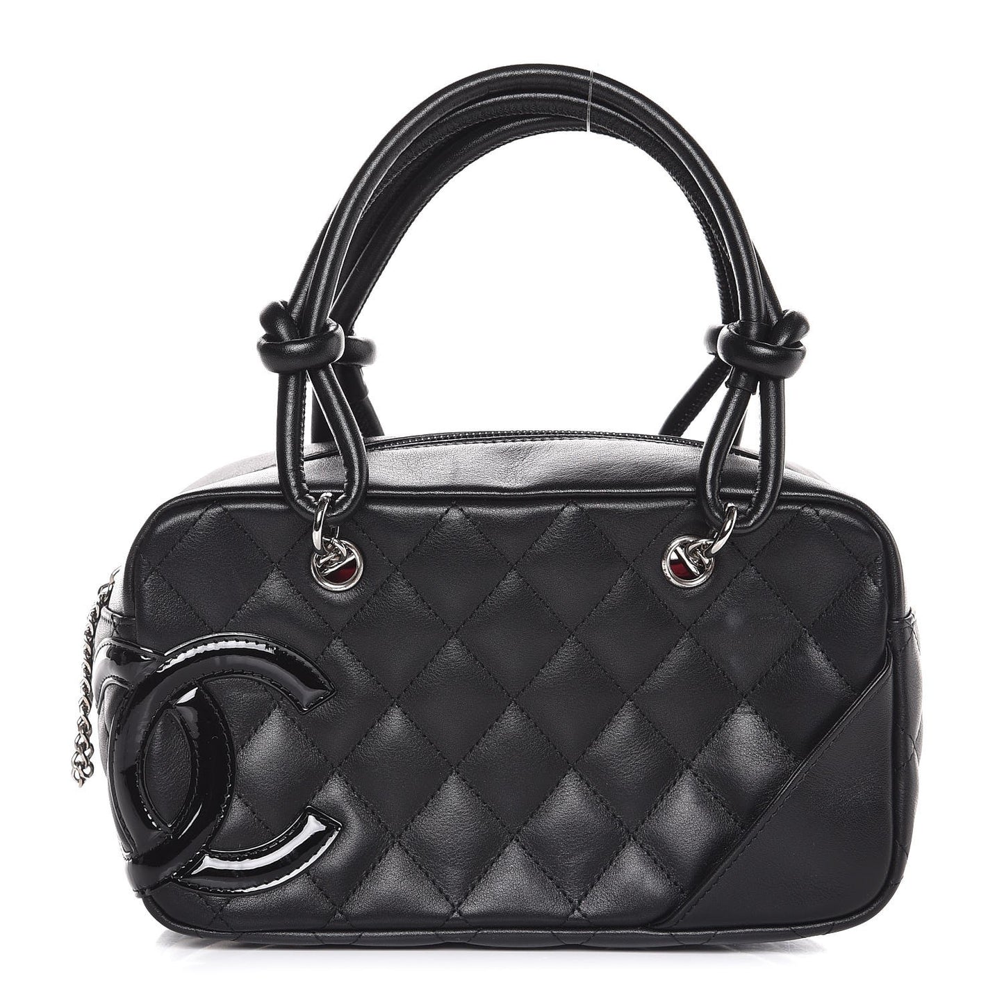 Calfskin Quilted Small Cambon Bowler Black