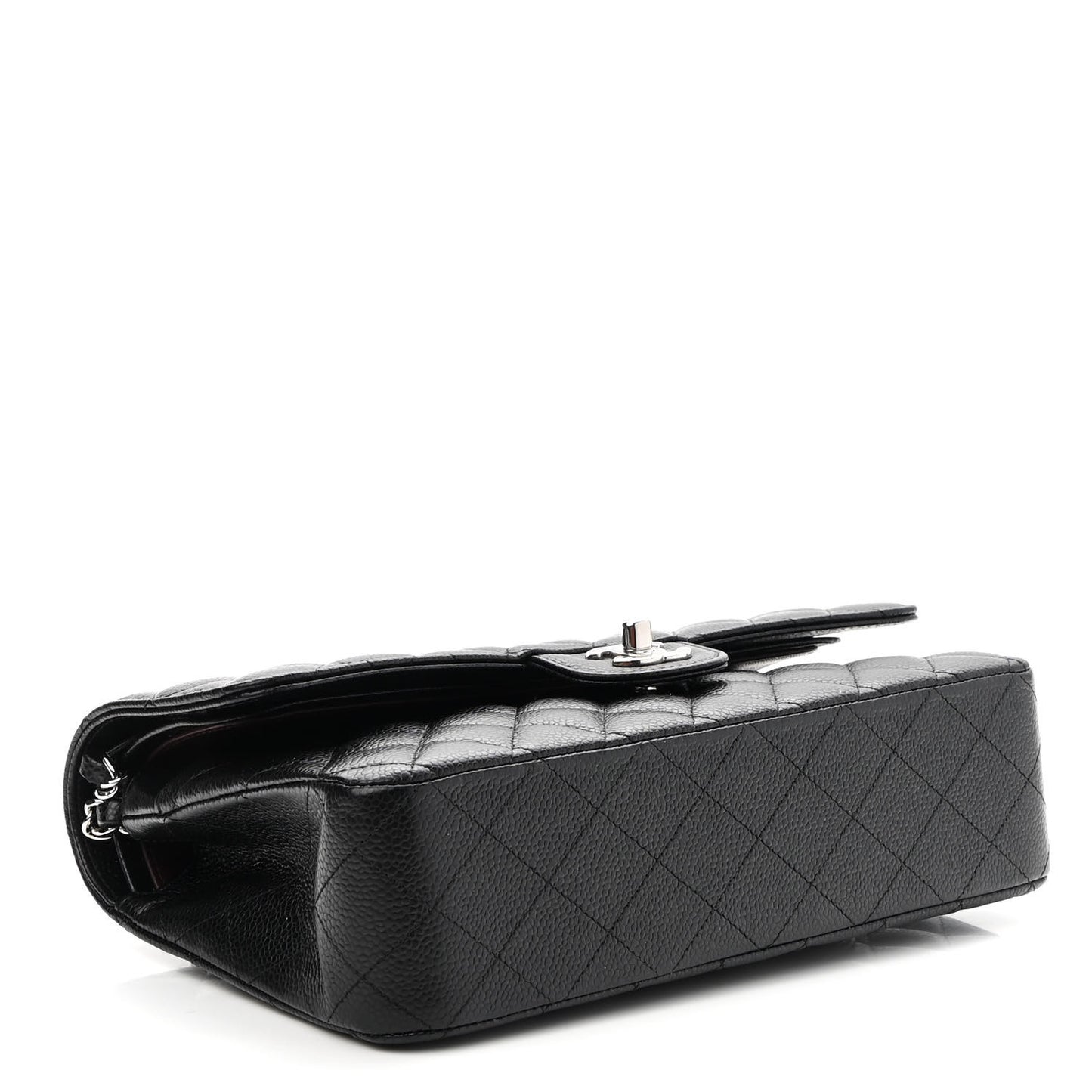 Caviar Quilted Medium Double Flap Black