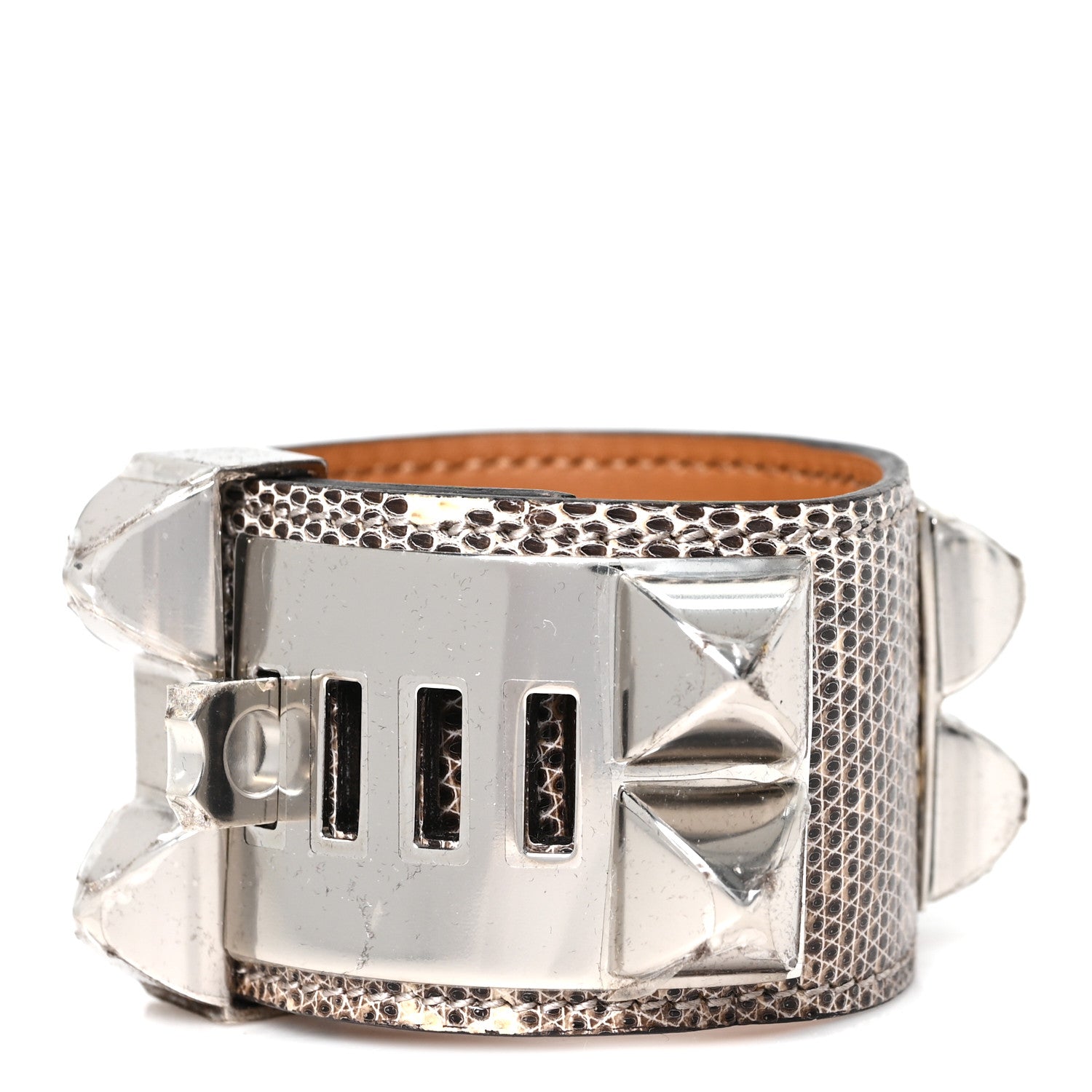 Hermes Lizard Collier De Chien CDC Bracelet S Ombre 1874631