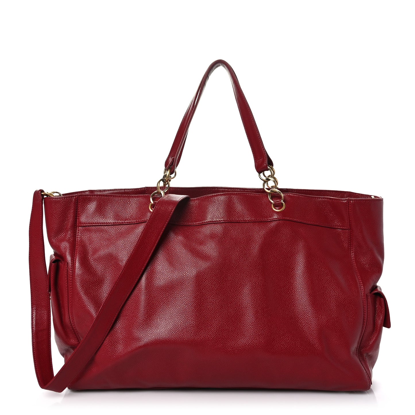 Caviar Pocket Shopping Tote Red