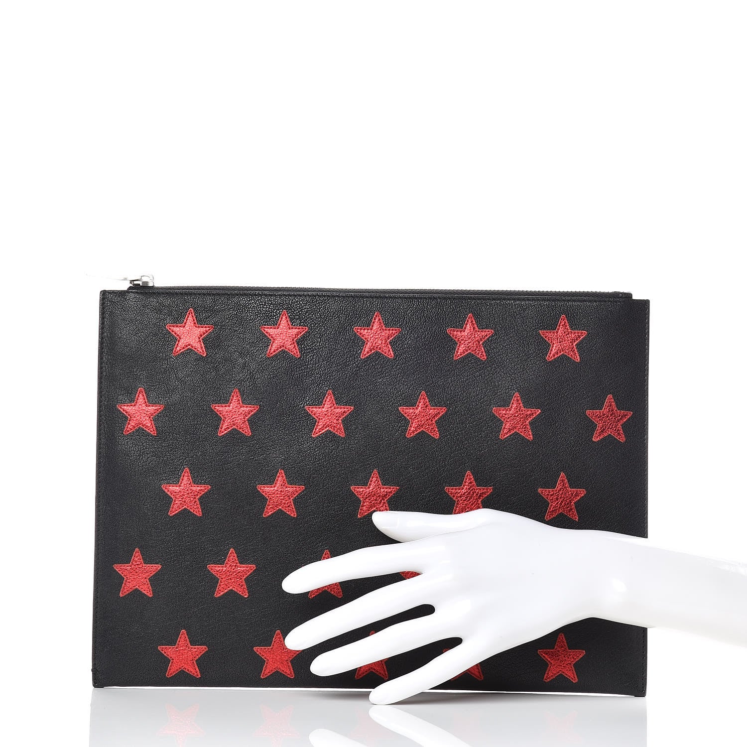 Saint Laurent Calfskin Star Rider iPad Pouch Black 2 of 11