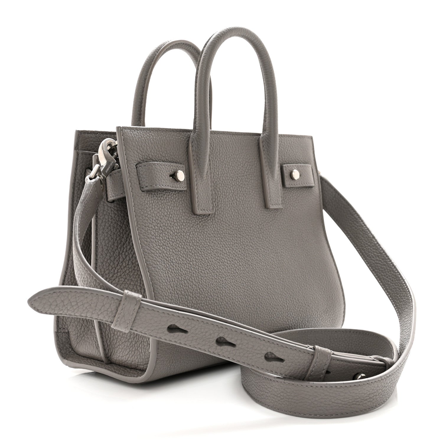 Saint Laurent Grained Calfskin Nano Supple Sac De Jour Fog 3 of 12