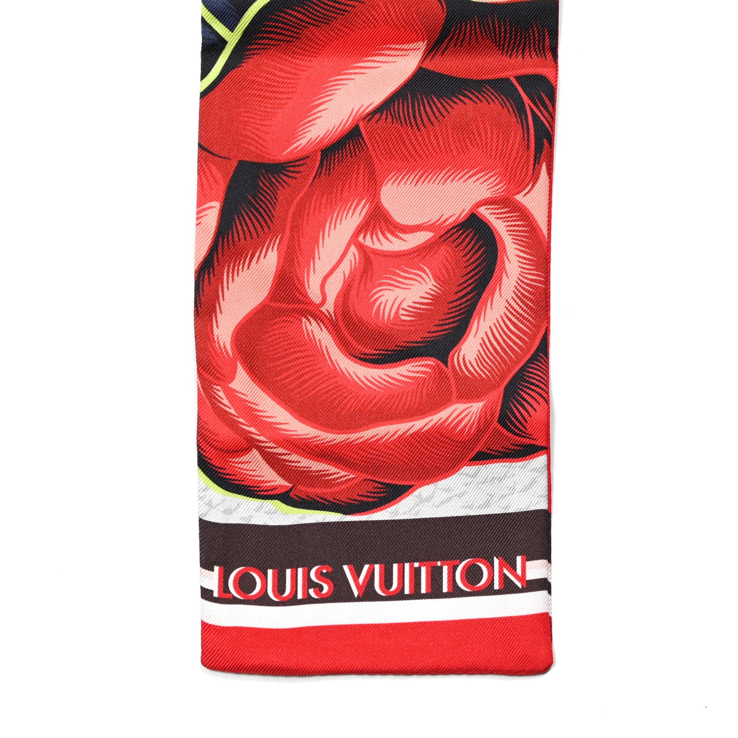 Silk Monogram Malle Fleurs Bandeau Rouge