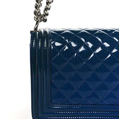 Chanel Patent Calfskin Quilted Medium Plexiglass Boy Flap Blue 11 of 11