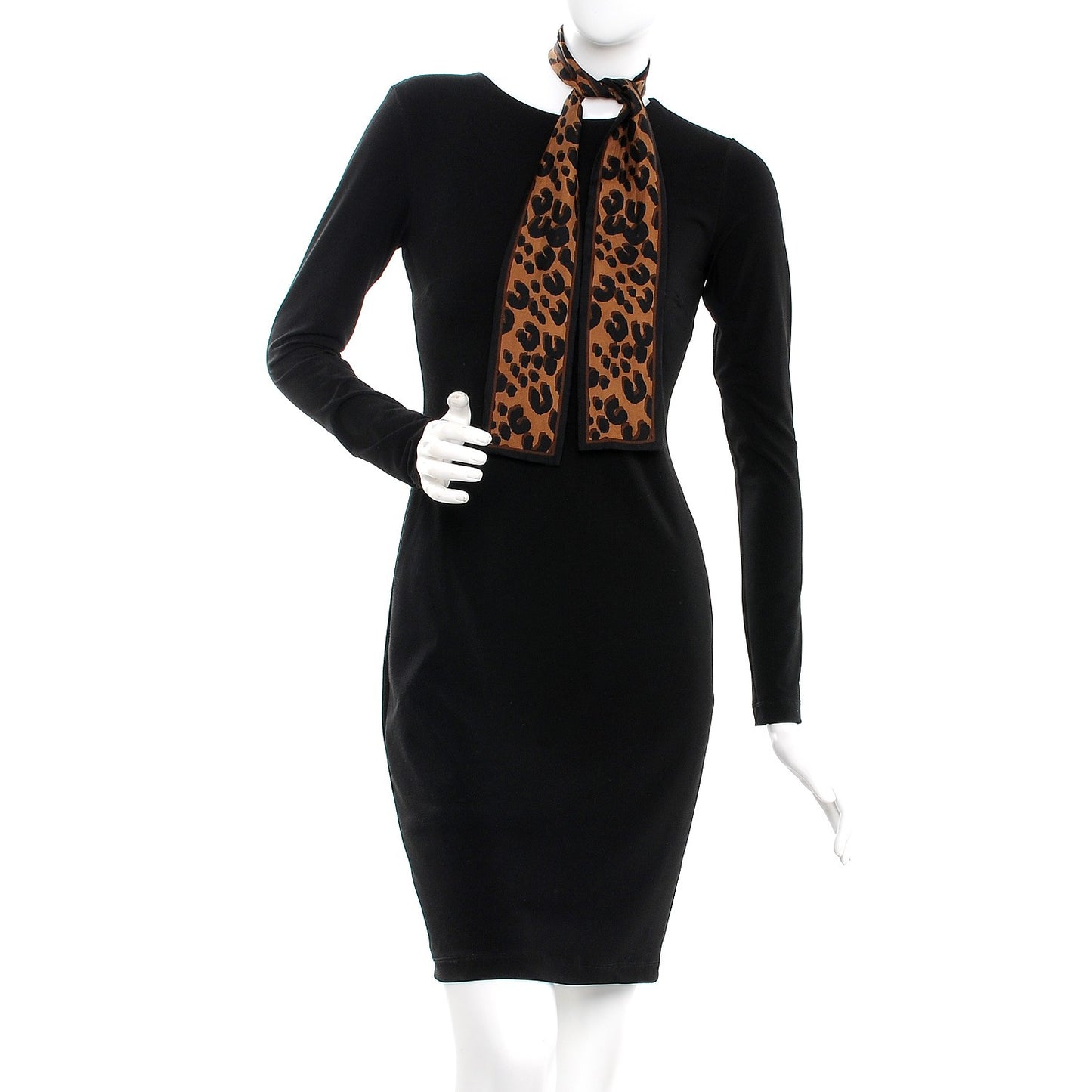 Silk Leopard Bandeau Scarf Marron
