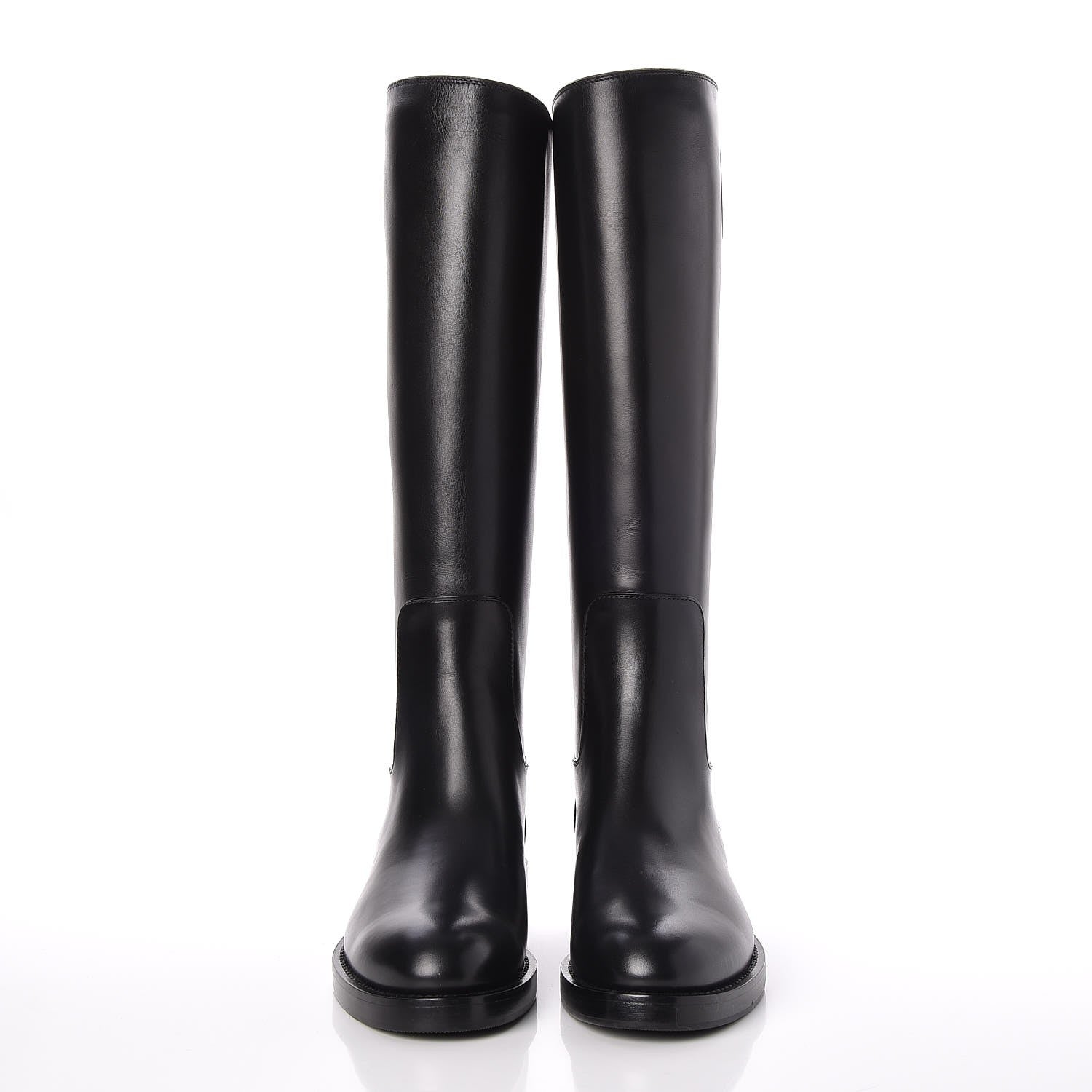 Louis Vuitton Calfskin Overdrive Flat High Boots 37.5 Black 2 of 8
